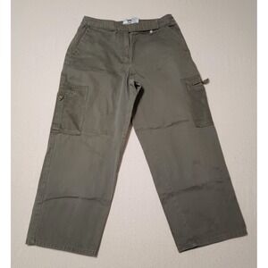 IZOD‎ Olive Green Cargo Cropped Pants Mesh Pockets Size 8 High Rise Streetwear S
